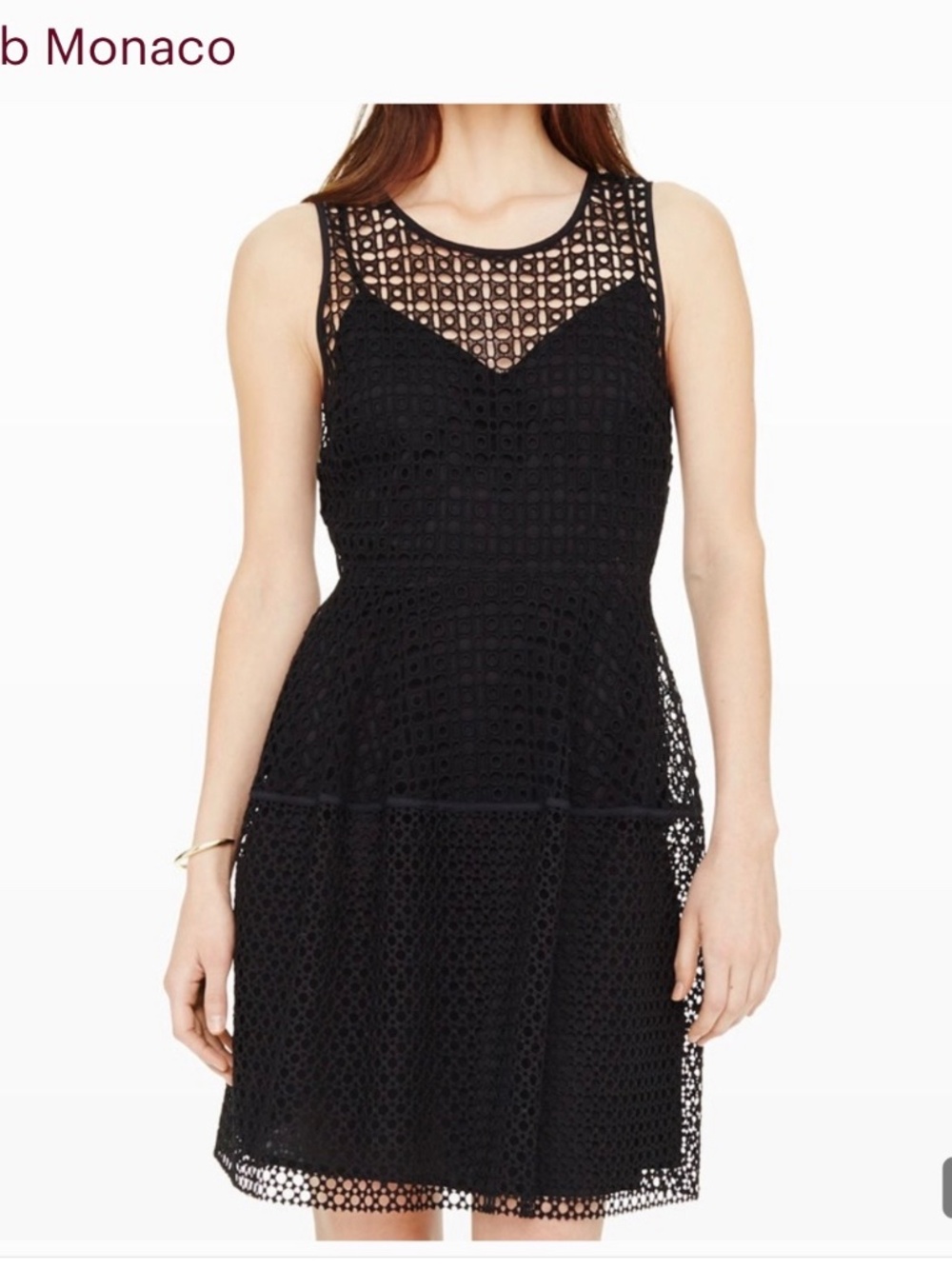 Club Monaco  Balck Eyelet Dress